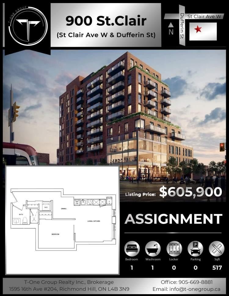 900 St Clair Assignment- 1BR: $605,900